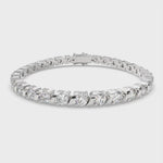 Load and play video in Gallery viewer, Rosamund Round Cut Diamond Tennis Bracelet S-Link (8 ctw)