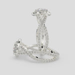 Load and play video in Gallery viewer, Ophelia Round Cut Pave Halo Split Shank Engagement Ring Setting