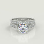 Load and play video in Gallery viewer, Cameron 4 Prong Pave Cushion Cut Diamond Engagement Ring