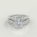 Load and play video in Gallery viewer, Judith Inset 4 Prong Round Cut Diamond Engagement Ring