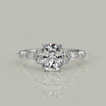 Load and play video in Gallery viewer, Carissa Cushion Cut Pave Shared Prong Claw Set Engagement Ring Setting