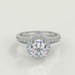 Load and play video in Gallery viewer, Nathalie Halo Semi Solitaire Round Cut Engagement Ring - Nivetta