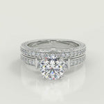 Load and play video in Gallery viewer, Miah Bar Set 3 Sided Pave Princess Cut Diamond Engagement Ring