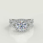 Load and play video in Gallery viewer, Adriana Micro Pave Halo Infinity Round Cut Engagement Ring