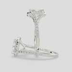 Load and play video in Gallery viewer, Paloma Radiant Cut Pave Halo Engagement Ring Setting