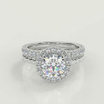 Load and play video in Gallery viewer, Sariah Halo Rope Twist Princess Cut Diamond Engagement Ring
