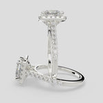 Load and play video in Gallery viewer, Isadora Princess Cut Halo Pave Engagement Ring Setting