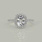 Load and play video in Gallery viewer, Hanna Cushion Cut Pave Halo 4 Prong Claw Set Engagement Ring Setting