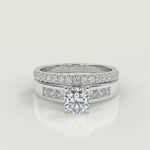 Load and play video in Gallery viewer, Isabel Four Prong Channel Set Round Cut Diamond Engagement Ring