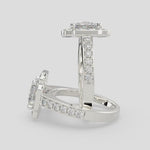 Load and play video in Gallery viewer, Amalia Princess Cut Halo Pave Engagement Ring Setting