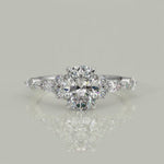 Load and play video in Gallery viewer, Carissa Oval Cut Pave Shared Prong Claw Set Engagement Ring Setting