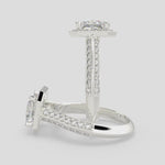Load and play video in Gallery viewer, Beatrice Princess Cut Halo Pave Knife Edge Milgrain  Engagement Ring Setting