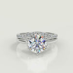 Load and play video in Gallery viewer, Kailee 6 Claw Crown Solitaire Princess Cut Diamond Engagement Ring