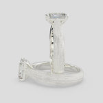 Load and play video in Gallery viewer, Valentina Radiant Cut Solitaire Tapered Milgrain Engagement Ring Setting