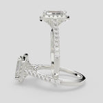 Load and play video in Gallery viewer, Isadora Emerald Cut Halo Pave Engagement Ring Setting
