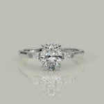 Load and play video in Gallery viewer, Emma Oval Cut Trilogy 3 Stone 4 Prong Claw Set Engagement Ring Setting