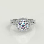 Load and play video in Gallery viewer, Lilianna Pave Halo Cushion Cut Diamond Engagement Ring
