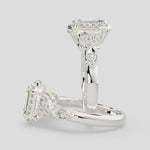 Load and play video in Gallery viewer, Ada Emerald Cut Halo Pave Engagement Ring Setting