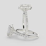 Load and play video in Gallery viewer, Isadora Radiant Cut Halo Pave Engagement Ring Setting