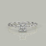 Load and play video in Gallery viewer, Olivia Princess Cut Rope Hidden Halo Twist Claw Set Engagement Ring Setting