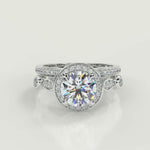 Load and play video in Gallery viewer, Kianna Halo Pave Set Round Cut Diamond Engagement Ring