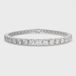 Load and play video in Gallery viewer, Elowen Round Cut Diamond Tennis Bracelet Prong Set (10 ctw)