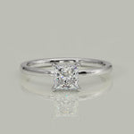 Load and play video in Gallery viewer, Valeria Princess Cut Hidden Halo Solitaire 4 Prong Claw Set Engagement Ring Setting