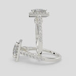Load and play video in Gallery viewer, Bianca Princess Cut Halo Pave Engagement Ring Setting