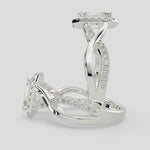 Load and play video in Gallery viewer, Celestina Emerald Cut Halo Pave Split Shank Engagement Ring Setting