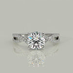 Load and play video in Gallery viewer, Rosalee Round Cut Pave Split Shank Twist Claw Set Engagement Ring Setting