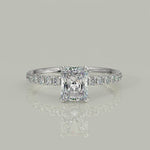 Load and play video in Gallery viewer, Sylvie Radiant Cut Pave Hidden Halo 4 Prong Claw Set Engagement Ring Setting