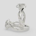Load and play video in Gallery viewer, Celestina Princess Cut Halo Pave Split Shank Engagement Ring Setting