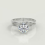 Load and play video in Gallery viewer, Teagan 4 Prong Crown Solitaire Cushion Cut Engagement Ring
