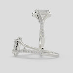 Load and play video in Gallery viewer, Paloma Emerald Cut Pave Halo Engagement Ring Setting