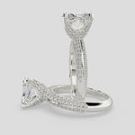 Load and play video in Gallery viewer, Daria Radiant Cut Pave 6 Prong Engagement Ring Setting