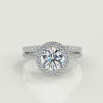 Load and play video in Gallery viewer, Sydnee Halo Pave Cushion Cut Diamond Engagement Ring