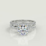 Load and play video in Gallery viewer, Arabella Petite twist Pave Princess Cut Diamond Engagement Ring