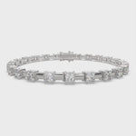 Load and play video in Gallery viewer, Fioralba Princess Cut Diamond Tennis Bracelet Prong Set (6 ctw)