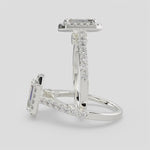 Load and play video in Gallery viewer, Bianca Emerald Cut Halo Pave Engagement Ring Setting