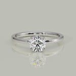Load and play video in Gallery viewer, Valeria Round Cut Hidden Halo Solitaire 4 Prong Claw Set Engagement Ring Setting