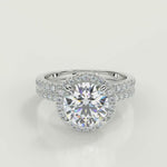 Load and play video in Gallery viewer, Susan Classic Pave Halo Princess Cut Diamond Engagement Ring