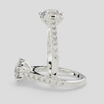 Load and play video in Gallery viewer, Karina Round Cut Pave 6 Prong Engagement Ring Setting