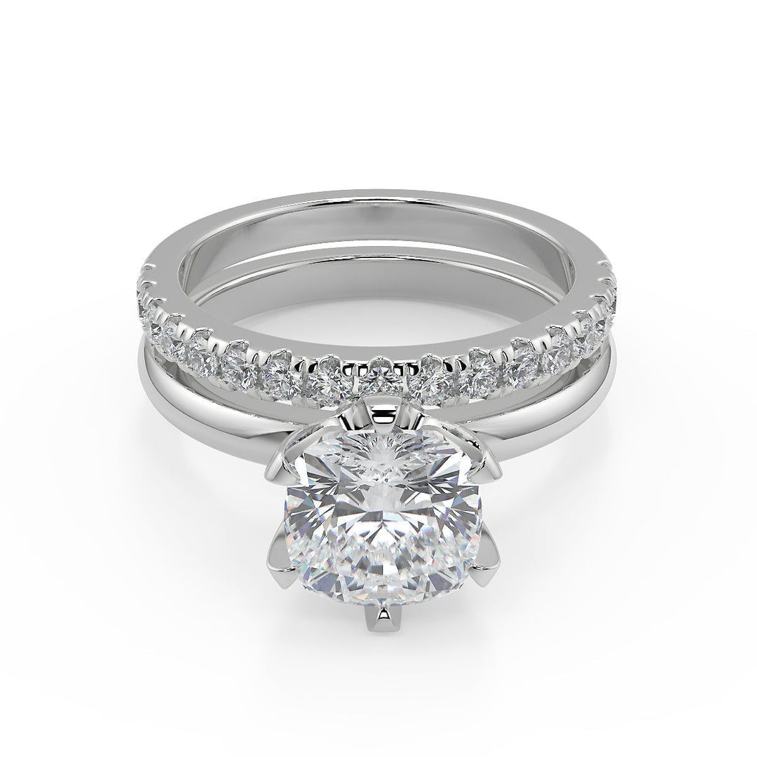 Abbigail 6 Prong Solitaire Cushion Cut Diamond Engagement Ring - Nivetta