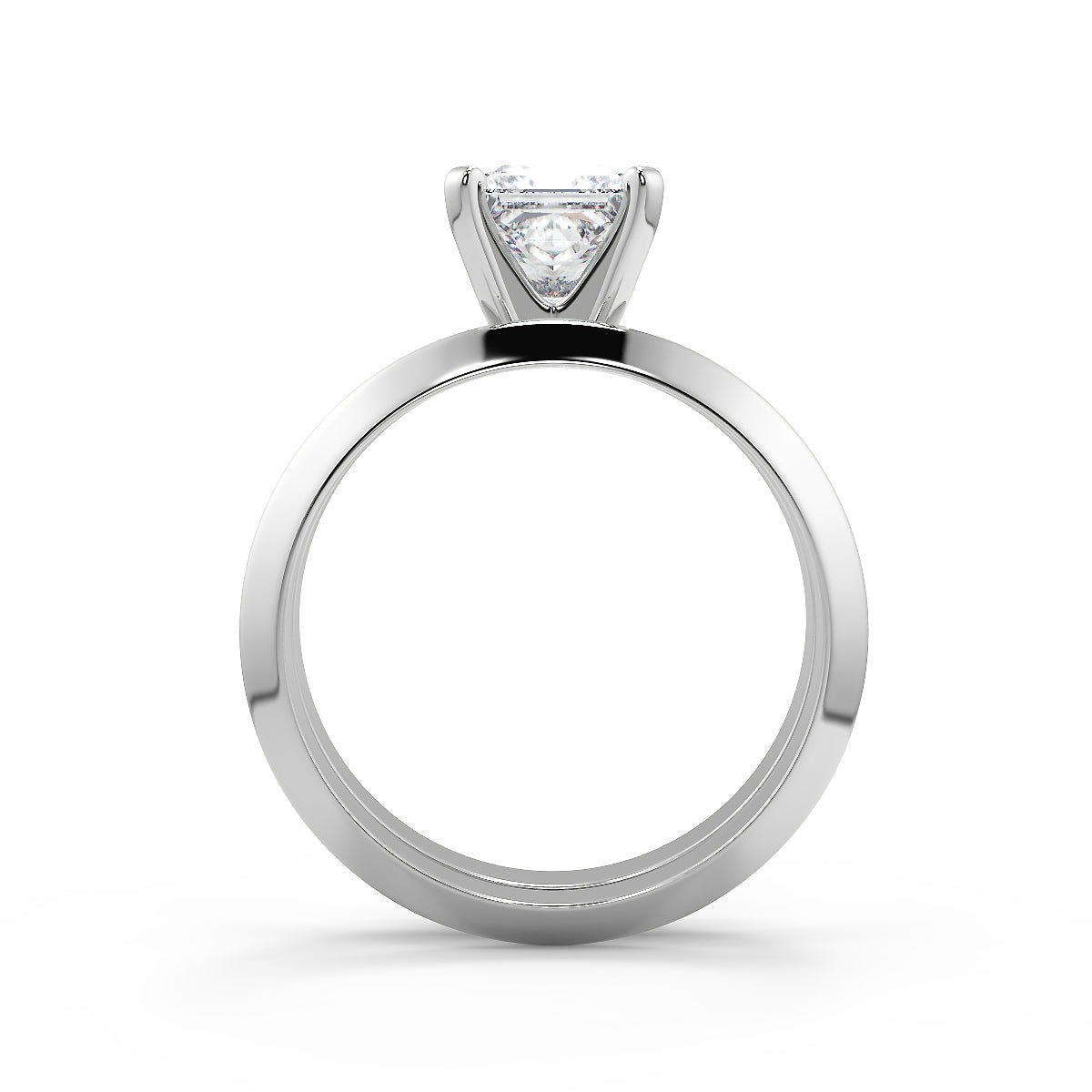 Abby Knife Edge 4 Prong Solitaire Princess Cut Diamond Engagement Ring - Nivetta