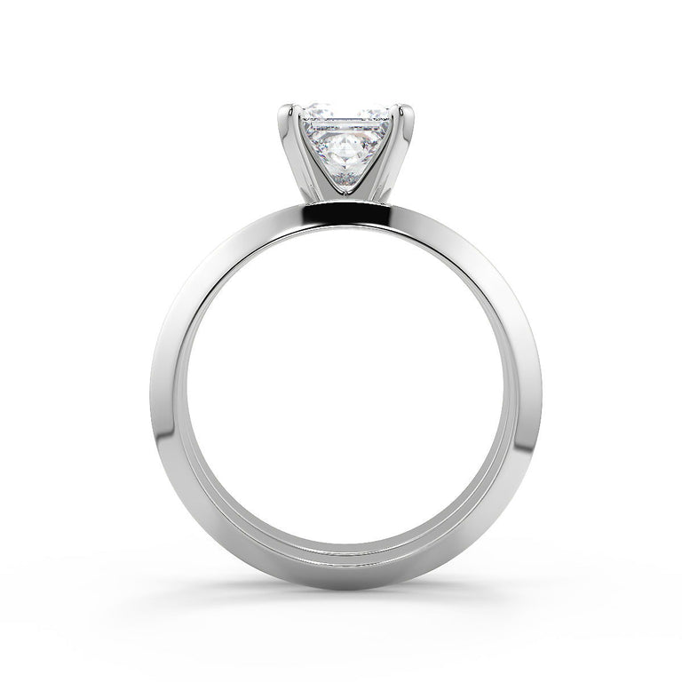 Abby Knife Edge 4 Prong Solitaire Princess Cut Diamond Engagement Ring - Nivetta