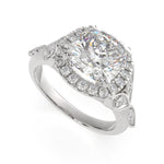 Load image into Gallery viewer, Ada Cushion Cut Halo Pave Engagement Ring Setting - Nivetta
