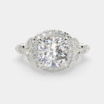 Load image into Gallery viewer, Ada Cushion Cut Halo Pave Engagement Ring Setting - Nivetta
