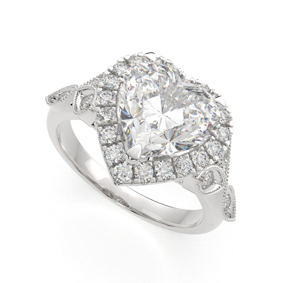 Ada Heart Cut Halo Pave Engagement Ring Setting - Nivetta