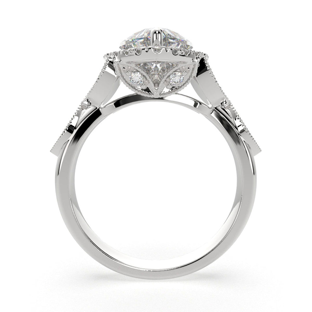 Ada Heart Cut Halo Pave Engagement Ring Setting - Nivetta