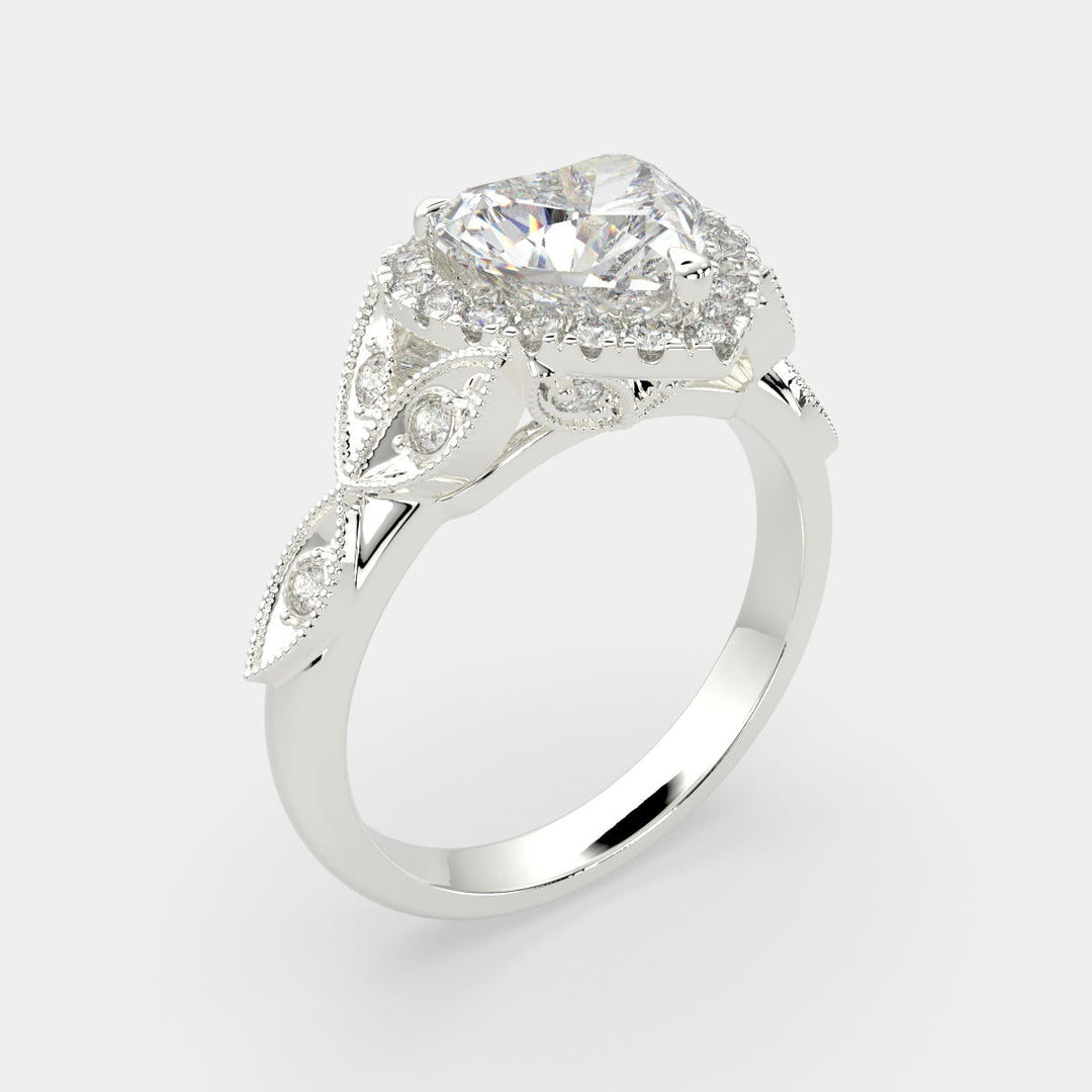 Ada Heart Cut Halo Pave Engagement Ring Setting - Nivetta